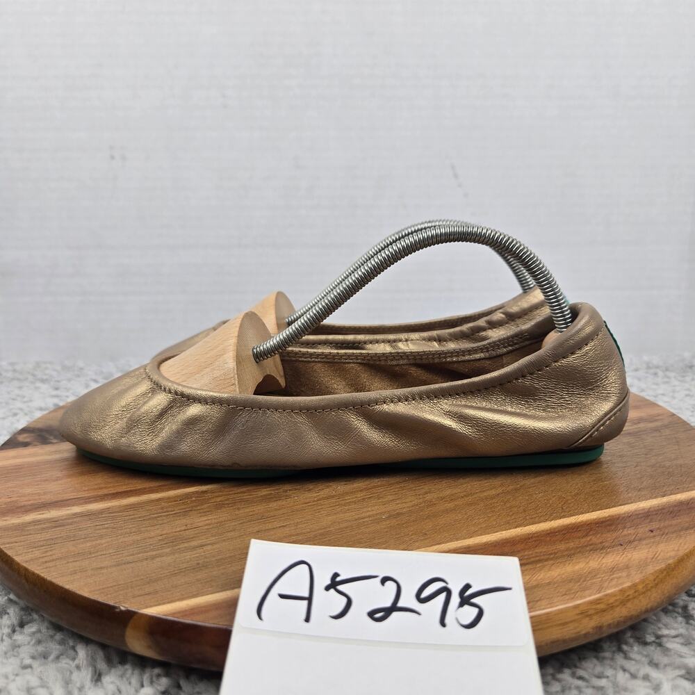 Tieks by Gavrieli Womens 9 Metallic Gold Leather Lifestyle Casual Ballet Flats